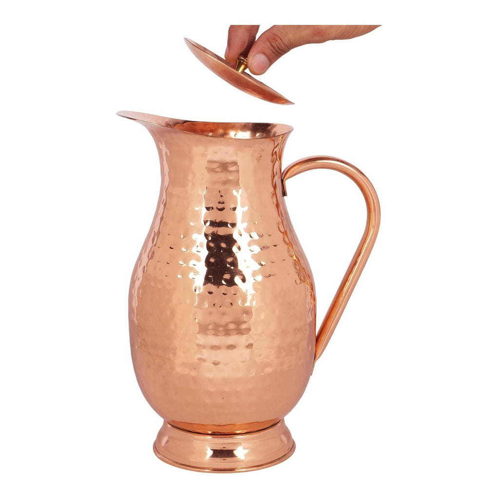 Premium Hammered Copper Pitcher 70oz - Pure Copper Water Jug