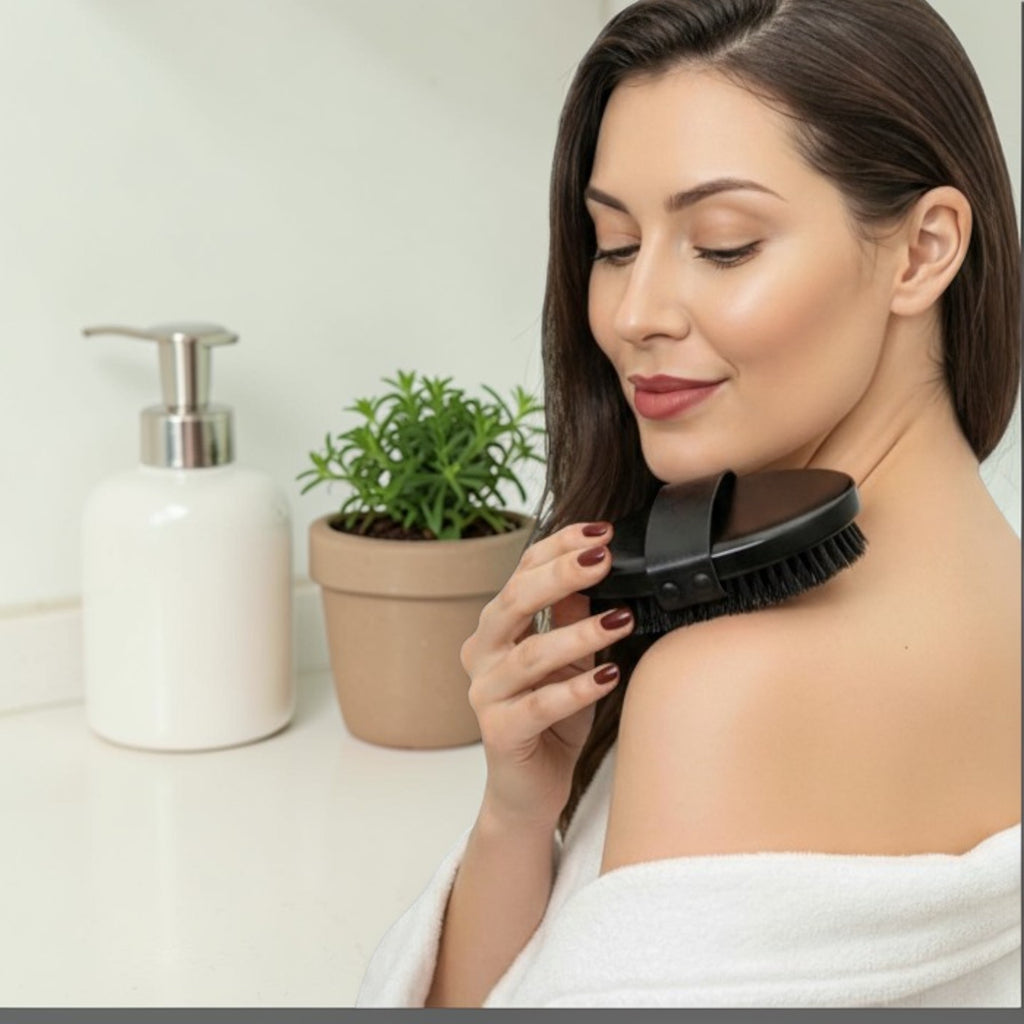 Copper Body Brush + FREE Exfoliating Glove - Lymphatic Detox Duo